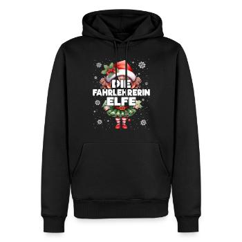 Fahrlehrerin Elfe Lustiger Elf Weihnachtsoutfit - Männer Premium Bio Hoodie - Schwarz - Vorne - Nico (187cm)