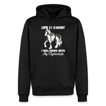 Amateurs de chevaux de trait race de cheval géant Clydesdale - Sweat à capuche Premium bio Homme - noir - Devant - Nico (187cm)