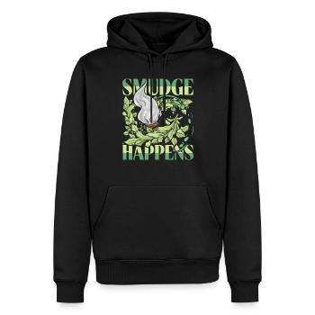 Smudging Ausräuchern Smudge Happens - Männer Premium Bio Hoodie - Schwarz - Vorne - Nico (187cm)