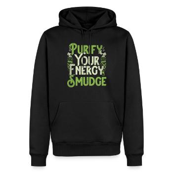 Wohnung Ausräuchern Purify Your Energy Smudge - Männer Premium Bio Hoodie - Schwarz - Vorne - Nico (187cm)