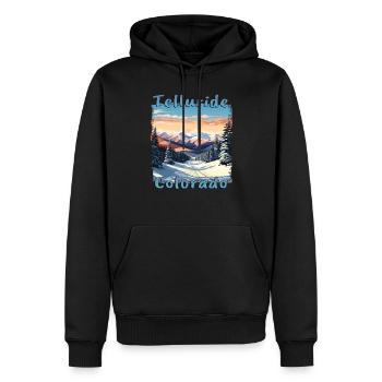 Telluride, Colorado, USA - Ski- und - Männer Premium Bio Hoodie - Schwarz - Vorne - Nico (187cm)