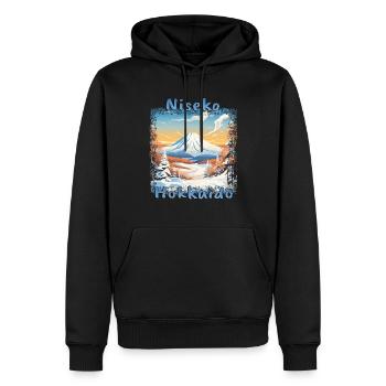 Niseko, Japan - Winterwunderland für Skiurlaub im - Männer Premium Bio Hoodie - Schwarz - Vorne - Nico (187cm)