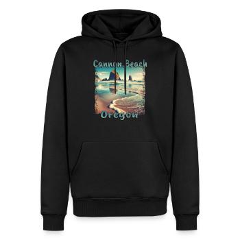 Cannon Beach, Oregon, États-Unis - Vacances reposantes sur le - Sweat à capuche Premium bio Homme - noir - Devant - Nico (187cm)