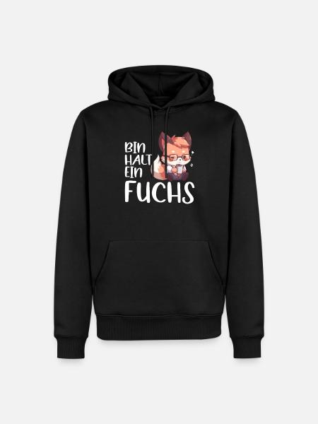 Lustiger Fuchs Spruch Füchse Bin halt ein Fuchs - Männer Premium Bio Hoodie - Schwarz