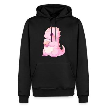 Kawaii Dinosaure Boissons Boba Bubble Tea Chibi - Sweat à capuche Premium bio Homme - noir - Devant - Nico (187cm)