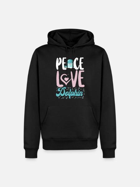 Dolphin Peace Love Dolphin - Herre Premium økologisk hoodie - sort