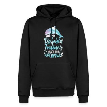 Dolphin I'm A Dolphin Trainer - Männer Premium Bio Hoodie - Schwarz - Vorne - Nico (187cm)