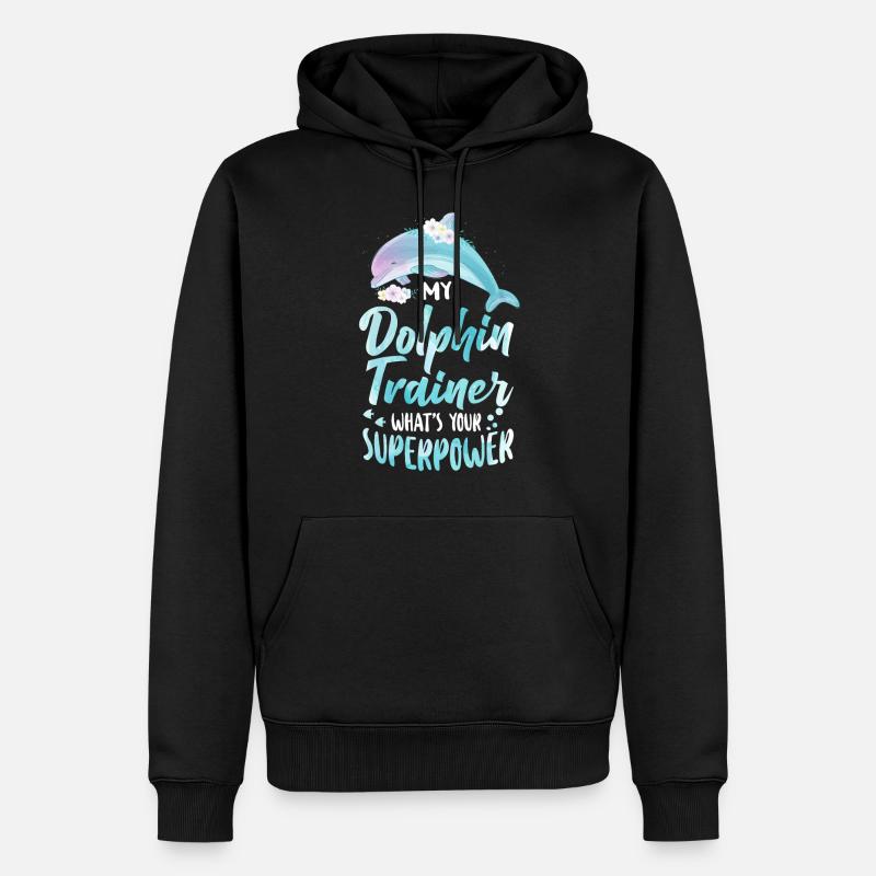 Dolphin I'm A Dolphin Trainer - Männer Premium Bio Hoodie - Schwarz
