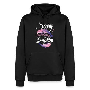 Dolphin Sorry I Have Plans With My - Männer Premium Bio Hoodie - Schwarz - Vorne - Nico (187cm)