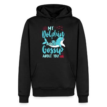 Dolphin My Dolphin And I Gossip - Men’s Premium Organic Hoodie - black - Front - Nico (187cm)