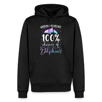 Prévisions pour le week-end des dauphins : 100 % - Sweat à capuche Premium bio Homme - noir - Devant - Nico (187cm)