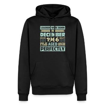 57th Birthday December Vintage 1966 Vintage - Men’s Premium Organic Hoodie - black - Front - Nico (187cm)