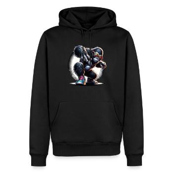 Gorille avec lunettes de soleil - Sweat à capuche Premium bio Homme - noir - Devant - Nico (187cm)