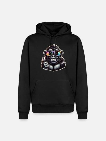 Gorilla with sunglasses - Men’s Premium Organic Hoodie - black