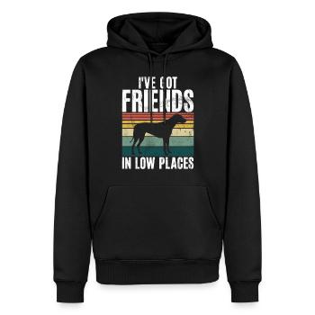 Rhodesian Ridgeback Gifts - Men’s Premium Organic Hoodie - black - Front - Nico (187cm)