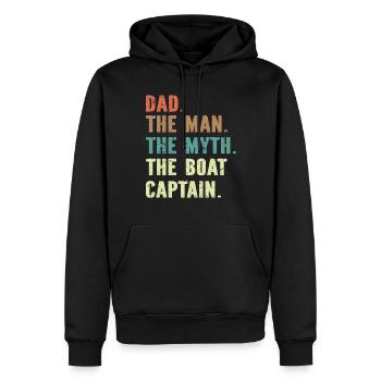 Bootskapitän Lustiger Bootssegelsee Boater - Männer Premium Bio Hoodie - Schwarz - Vorne - Nico (187cm)