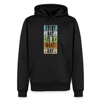 Bootskapitän Lustiger Bootssegelsee Boater - Männer Premium Bio Hoodie - Schwarz - Vorne - Nico (187cm)