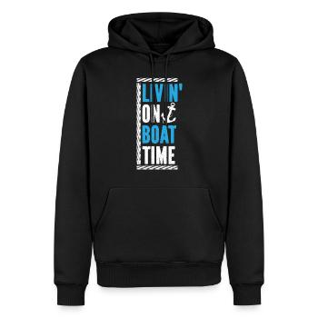 Bootskapitän Lustiger Bootssegelsee Boater - Männer Premium Bio Hoodie - Schwarz - Vorne - Nico (187cm)