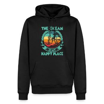 Bootskapitän Lustiger Bootssegelsee Boater - Männer Premium Bio Hoodie - Schwarz - Vorne - Nico (187cm)