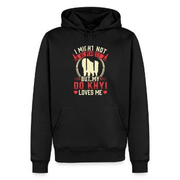 Do Khyi m’aime Dogue allemand tibétain - Sweat à capuche Premium bio Homme - noir - Devant - Nico (187cm)