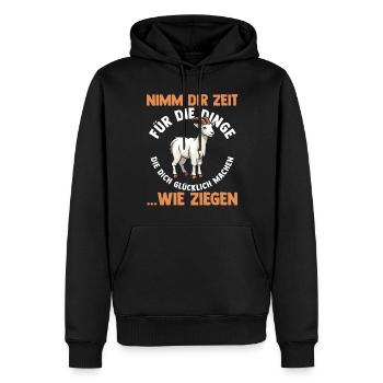 Ziege Ziegenbauer Bauernhof Landwirt Bauer Ziegen - Männer Premium Bio Hoodie - Schwarz - Vorne - Nico (187cm)