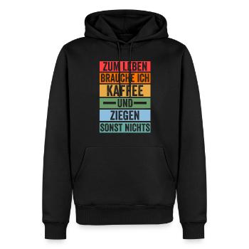 Kaffee Ziege Ziegenbauer Bauernhof Landwirt Bauer - Männer Premium Bio Hoodie - Schwarz - Vorne - Nico (187cm)