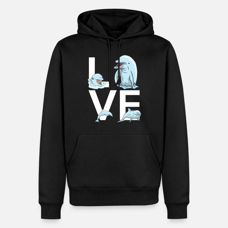 Dolphin Love - Männer Premium Bio Hoodie - Schwarz