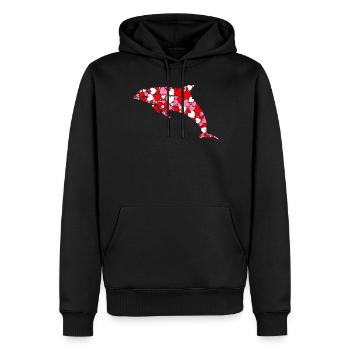 Coeur de dauphin - Sweat à capuche Premium bio Homme - noir - Devant - Nico (187cm)