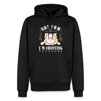 Ne faites pas de point de croix maintenant je compte le point de croix - Sweat à capuche Premium bio Homme - noir - Devant - Nico (187cm)