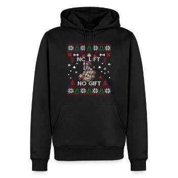 No Lift No Gift Fitness Weihnachten Geschenk Gym - Männer Premium Bio Hoodie - Schwarz - Vorne - Nico (187cm)