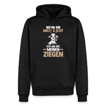 Ziege Ziegenbauer Bauernhof Landwirt Bauer Ziegen - Männer Premium Bio Hoodie - Schwarz - Vorne - Nico (187cm)