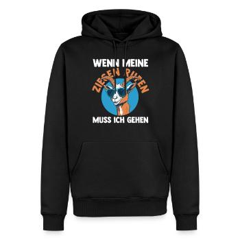 Ziege Ziegenbauer Bauernhof Landwirt Bauer Ziegen - Männer Premium Bio Hoodie - Schwarz - Vorne - Nico (187cm)