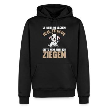 Ziege Ziegenbauer Bauernhof Landwirt Bauer Ziegen - Männer Premium Bio Hoodie - Schwarz - Vorne - Nico (187cm)