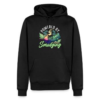 Powered By Smudging Smudging Wohnung Ausräuchern - Männer Premium Bio Hoodie - Schwarz - Vorne - Nico (187cm)