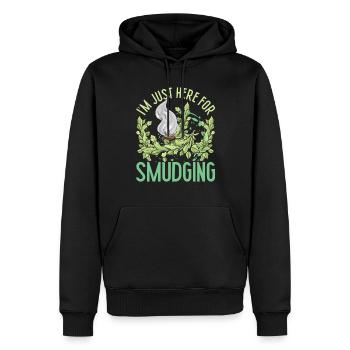 I'm Just Here For Smudging Wohnung Ausräuchern - Männer Premium Bio Hoodie - Schwarz - Vorne - Nico (187cm)