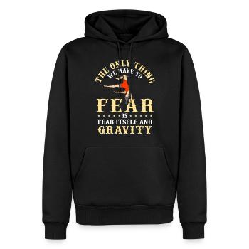 Cirque, Tissus aériens, Aériste, Acrobatie, Trapèze - Sweat à capuche Premium bio Homme - noir - Devant - Nico (187cm)