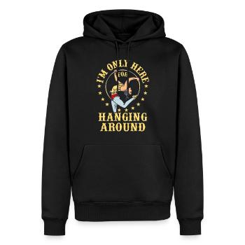 Cirque, Tissus aériens, Aériste, Acrobatie, Trapèze - Sweat à capuche Premium bio Homme - noir - Devant - Nico (187cm)