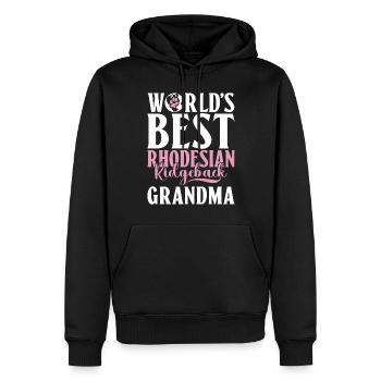 Rhodesian Ridgeback Gifts - Men’s Premium Organic Hoodie - black - Front - Nico (187cm)