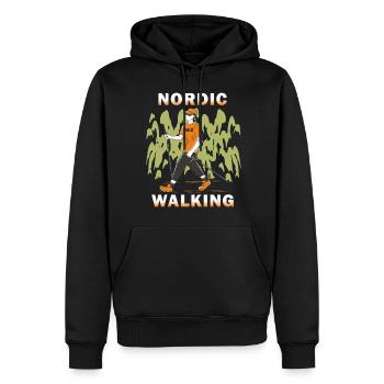 NORDIC WALKING - Männer Premium Bio Hoodie - Schwarz - Vorne - Nico (187cm)