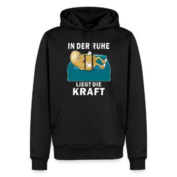 KARTOFFEL IN DER RUHE LIEGT DIE KRAFT - Männer Premium Bio Hoodie - Schwarz - Vorne - Nico (187cm)