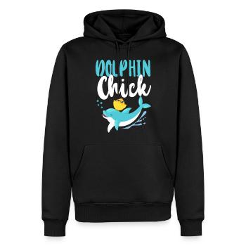 Dolphin Chicken Dolphin Chick - Männer Premium Bio Hoodie - Schwarz - Vorne - Nico (187cm)