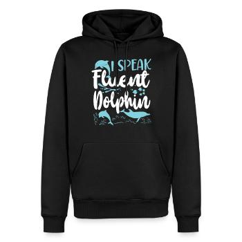Dauphin Je parle couramment Dauphin - Sweat à capuche Premium bio Homme - noir - Devant - Nico (187cm)