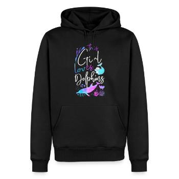 Dolphin This Girl Loves Dolphins - Männer Premium Bio Hoodie - Schwarz - Vorne - Nico (187cm)
