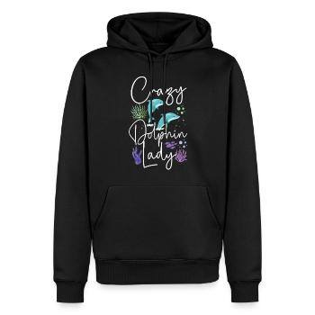 Dolphin Crazy Dolphin Lady - Männer Premium Bio Hoodie - Schwarz - Vorne - Nico (187cm)