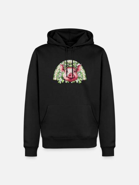 Lucky Pig - Men’s Premium Organic Hoodie - black
