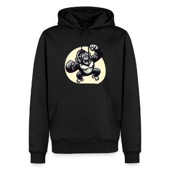 Gorille avec lunettes de soleil - Sweat à capuche Premium bio Homme - noir - Devant - Nico (187cm)