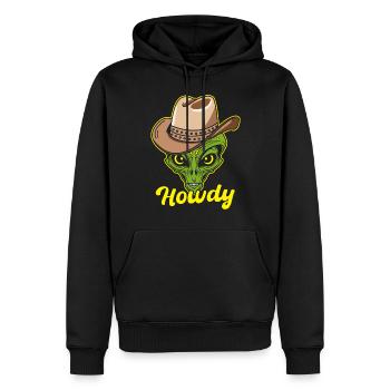 Howdy Alien Cowboy Space UFO Funny Western Rodeo - Männer Premium Bio Hoodie - Schwarz - Vorne - Nico (187cm)