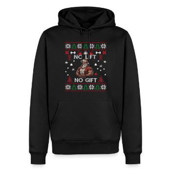No Lift No Gift Fitness Weihnachten Geschenk Gym - Männer Premium Bio Hoodie - Schwarz - Vorne - Nico (187cm)