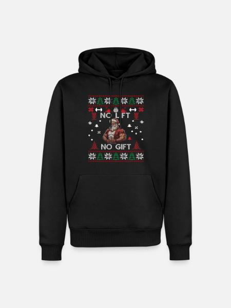 No Lift No Gift Fitness Weihnachten Geschenk Gym - Herre Premium økologisk hoodie - sort
