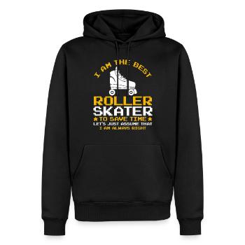 Citations drôles de patin à roulettes Je suis le meilleur Roller S - Sweat à capuche Premium bio Homme - noir - Devant - Nico (187cm)